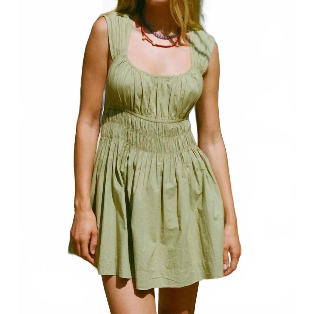 Ciao Lucia Light Olive Green Mini Dress